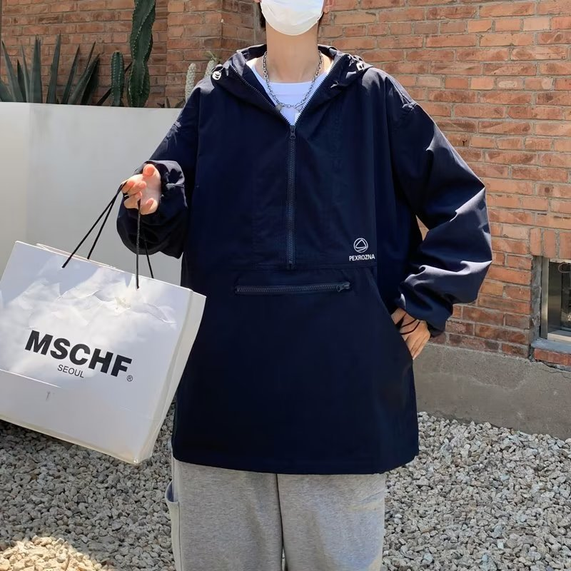 Giacca Charge, pullover funzionale con mezza cerniera, alla moda, primaverile e autunnale, da uomo di High Street americano, vestibilità ampia e funzionale_voghion.com