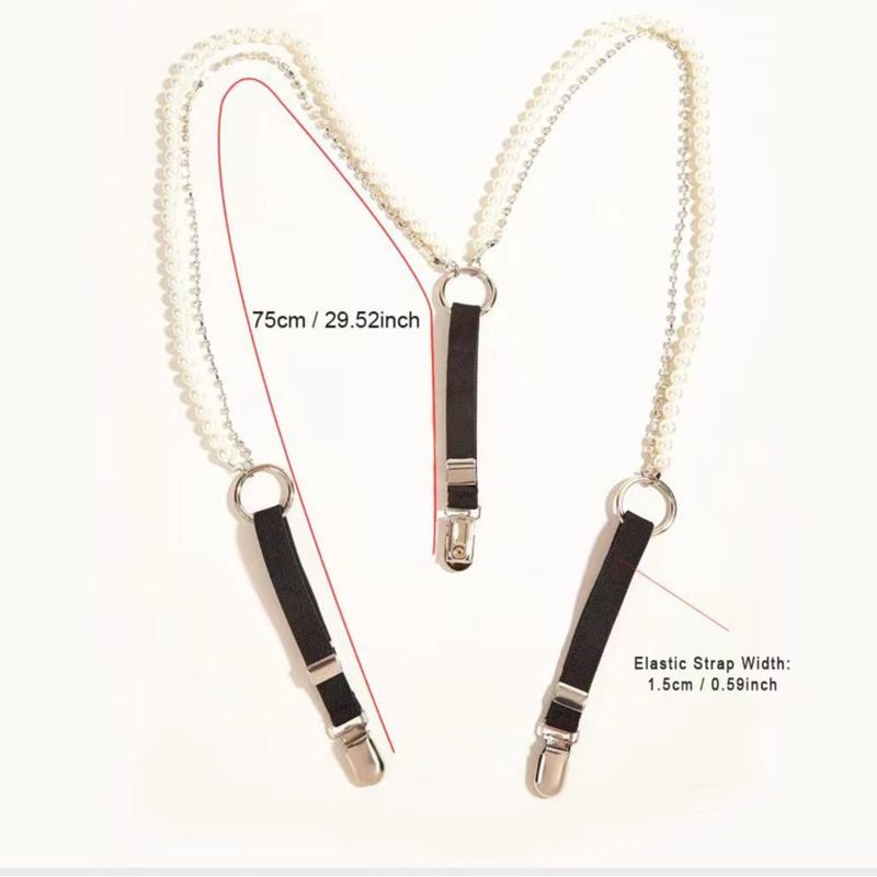 Nuova catena di perle Moda versatile cinturino elastico elastico Catena con clip Cinturino elastico coreano ad alto aspetto_voghion.com