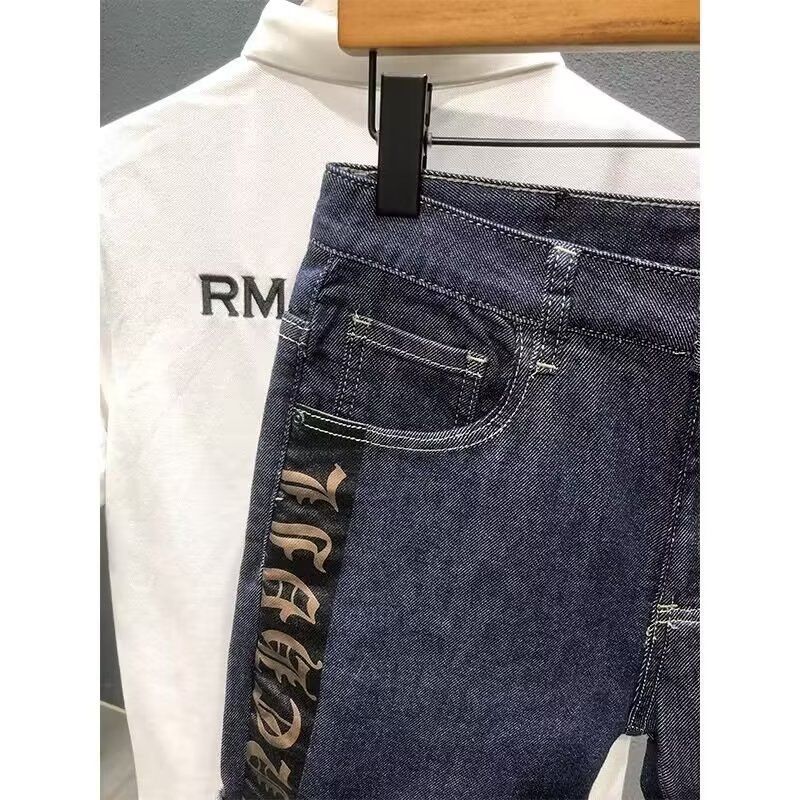 Erkek Giyim Sabit renk katı yıkama yaz ince kot şort erkek elastik trend gündelik şort erkek orta uzunlukta pantolon_voghion.com