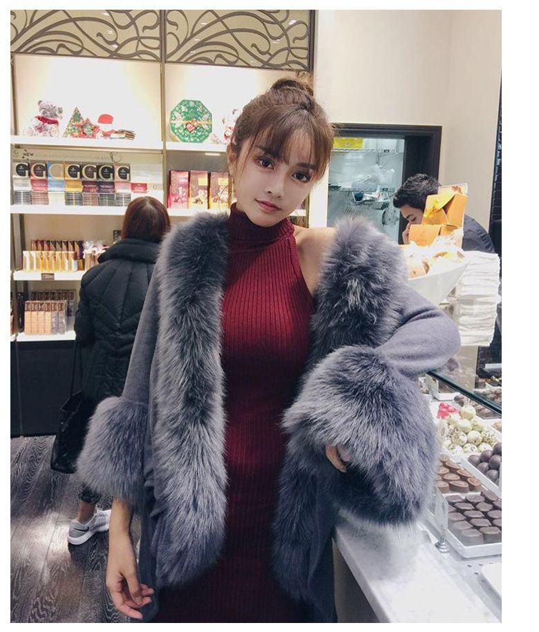 Mode lose große größe pelz cape mantel strickjacke cape_voghion.com