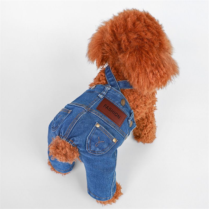 Salopette polyvalente en denim pour le printemps et l'automne, vêtements pour animaux de compagnie, pantalons pour chiens, Teddy_voghion.com