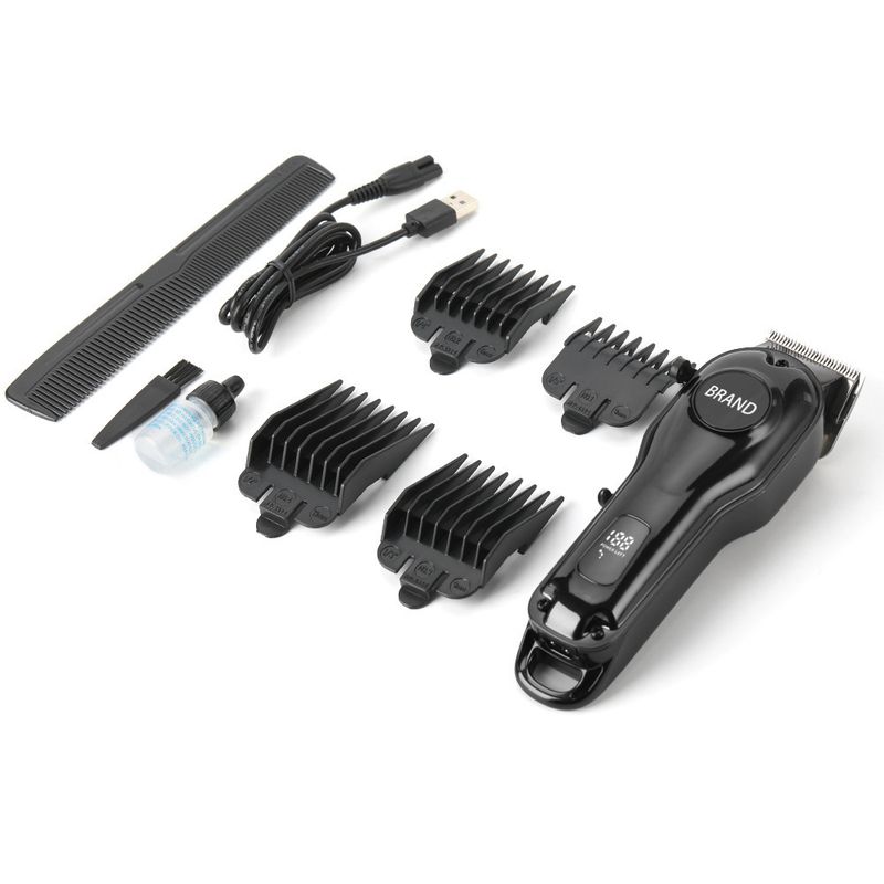 Professional Cordless Hair Clipper Kit For Men & Pets - Rechargeable Lithium Battery, Quiet 46-70dB, Waterproof, Custom Logo Backlight_voghion.com