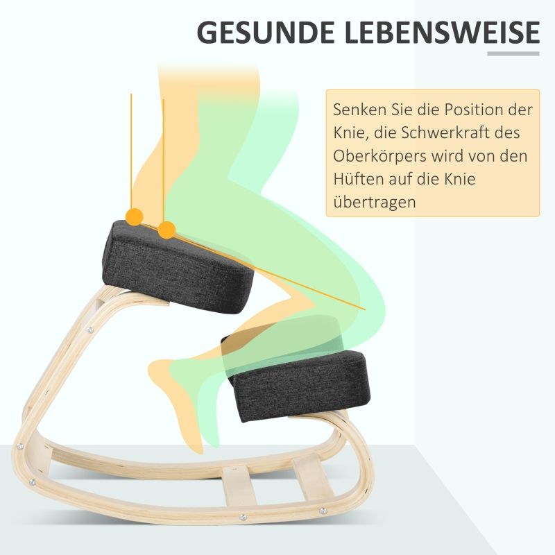 Kniestuhl Ergonomisch Aus Birkenholz, Bis 120 Kg, Schwarz_voghion.com