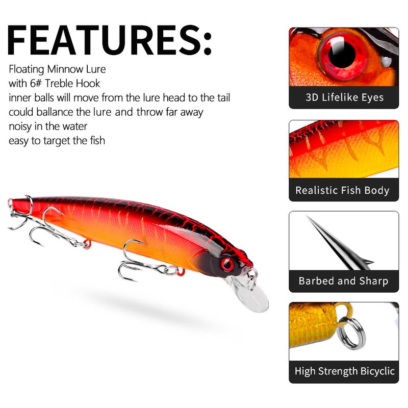 Floating Minnow 14cm/18.5g Lure VIB Lifelike Plastic Hard Bait Fishing Gear_voghion.com