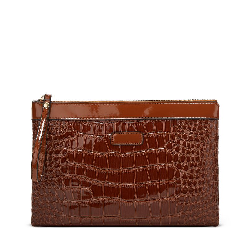 Women's Tote Bag Large Capacity Trendy Texture Crocodile Print Vintage Style Premium Large Capacity Upper Shoulder Tote Bag_voghion.com