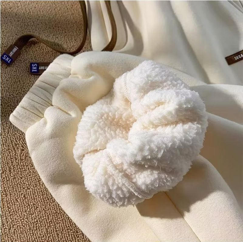 Winter Fur Lined Joggers Thicken Casual Sweatpants Drawstring Trousers Men Fleece Running Warm Leisure Pants_voghion.com