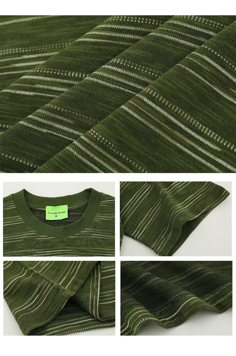 Maglietta a righe in cotone di bambù retrò giovanile da uomo e da donna, estiva, sottile, casual, ampia, a maniche corte, stile marinaio_voghion.com