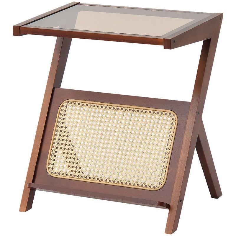 Table 1-Tier Z-Shaped Table Rattan Coffee Living Rattan Coffee Room For_voghion.com