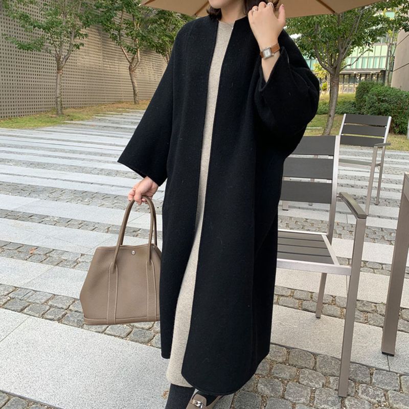 Frauen Kleidung mantel temperament pendeln einfarbig gerade lose_voghion.com