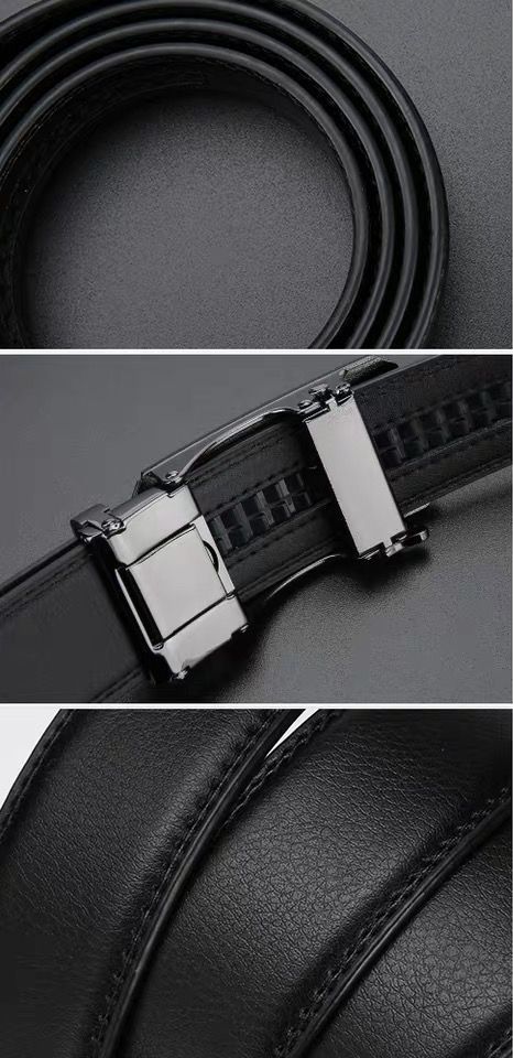 Cintura da uomo in vera pelle con fibbia automatica, cintura personalizzata in pelle di mucca alla moda per giovani, uomini giovani_voghion.com