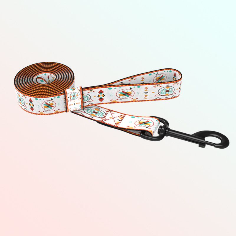 Laser Engraved Metal Buckle Bohemian Leash Ethnic Style Large Medium Small Dog Pet Collar_voghion.com