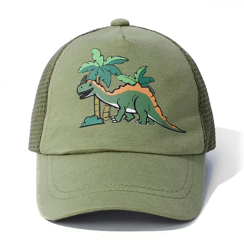 Gorra de béisbol de verano para niños, con estampado de dinosaurios, ajustable, informal, transpirable, de secado rápido, de malla_voghion.com