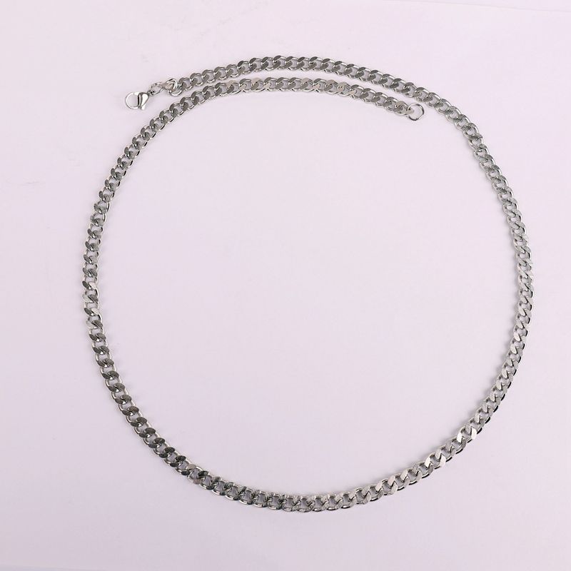 Necklaces Stainless Steel Titanium Steel Single Line Double Sided Grinding Necklace Hardware Luggage Chain Pendant Chain DIY Semi Finished Accessories_voghion.com