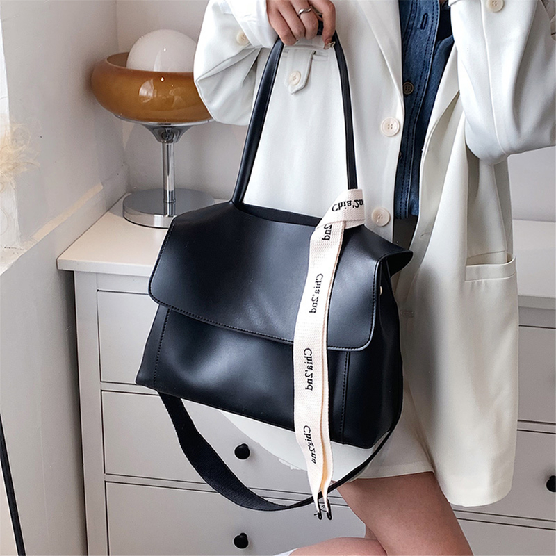 Große Kapazität Damen Einkaufstasche Designer PU Leder Schulter Umhängetasche für Frauen Mode Bänder Geldbörsen und_voghion.com