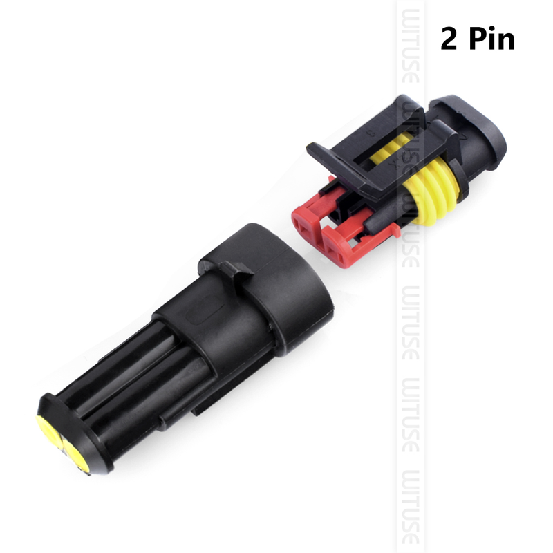 5pcs/lot 1/2/3/4/5/6 Pins Way AMP Super Seal IP68 Waterproof Electrical Wire Connector Plug For Car Waterproof Connector_voghion.com