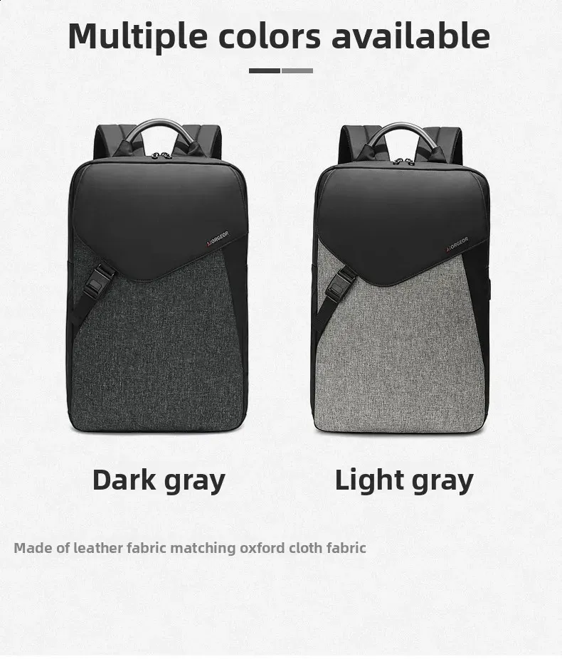 Waterproof Business With USB Charging Port 15.6-inch Laptop Large-capacity Mens Student Backpack 250728_voghion.com