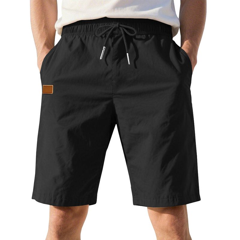 Pantalones de playa para hombre, de verano, informales, ligeros y lujosos, de cinco puntos, con cordón cruzado, talla grande_voghion.com