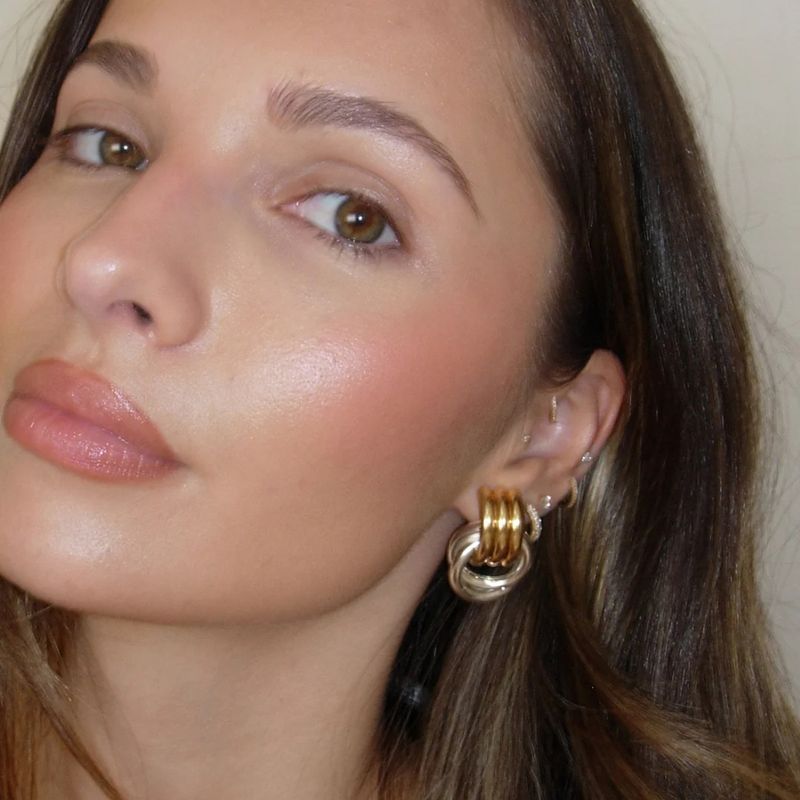 Orecchini da donna in acciaio inossidabile con filo d'oro e argento abbinati, semplici orecchini a cerchio in acciaio al titanio con avvolgimento in filo d'oro_voghion.com