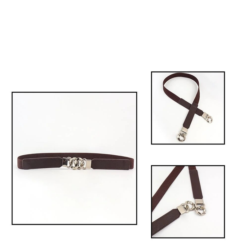 New Belt Women's Fine Belt Slim Fit Decoration Shirt with Dress Multi Loop Buckle Elastic High Elastic Atmosphere_voghion.com