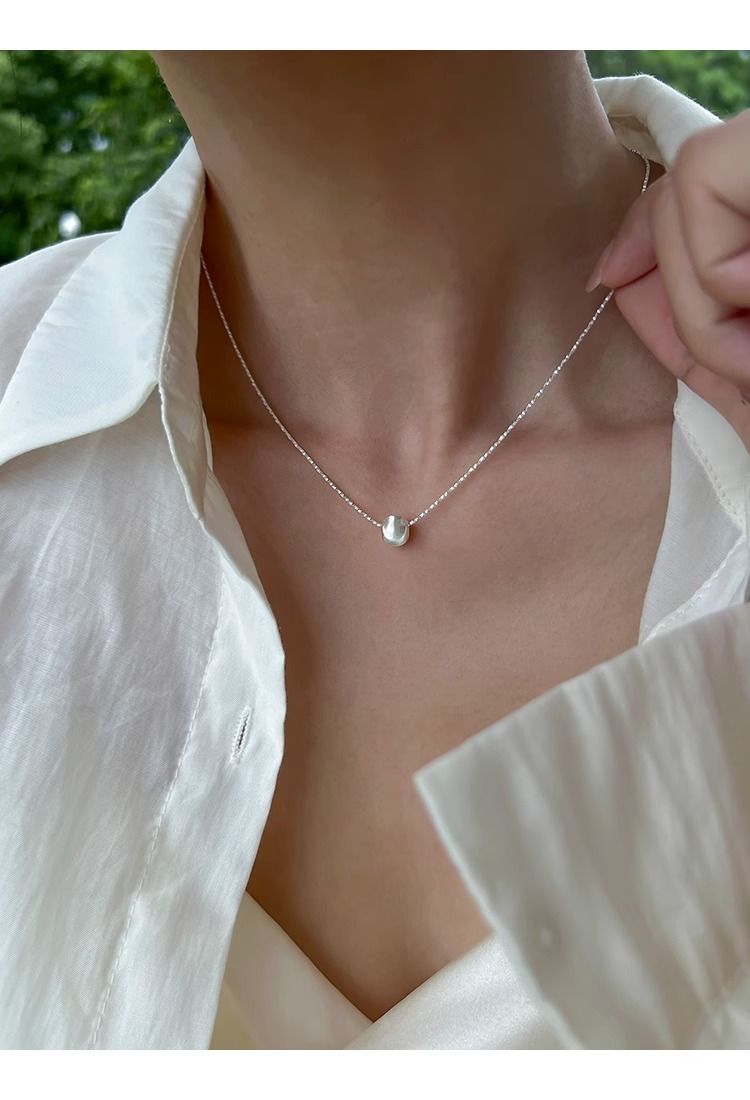 Saina Italienische funkelnde Schlüsselbeinkette S Reines Silber Coole gebürstete Katzenauge-Halskette für Damen_voghion.com