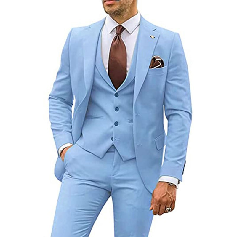 Costume pour hommes, fête, marié d'affaires et de loisirs, ensemble trois pièces à revers de veste de queue de pie, vêtements pour hommes_voghion.com