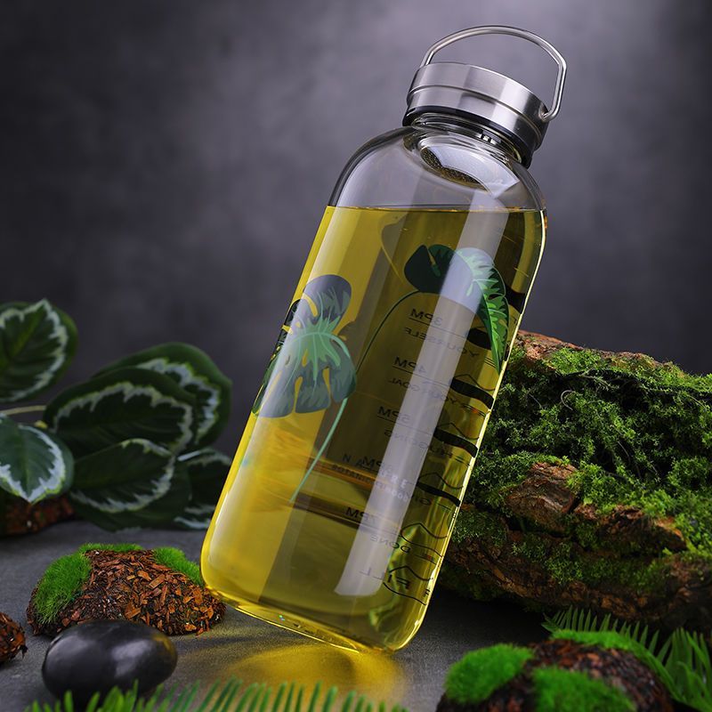 【 1670 Returning Customers 】 Large Capacity Leaf Shaped Glass With Personalized Trendy Scale, Filter Cup, High_voghion.com