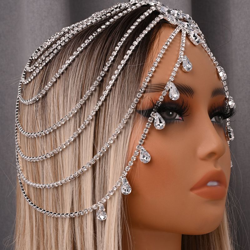 Nuova catena per capelli multistrato con strass, moda, bellezza e performance sul palco, popolare per le spose_voghion.com