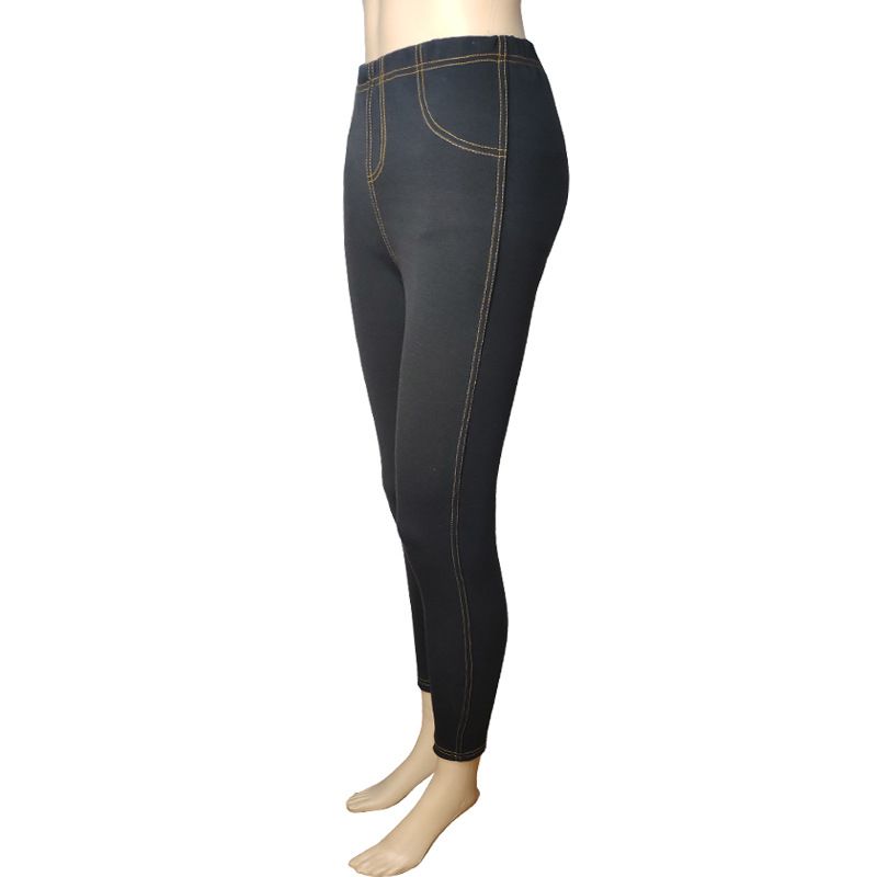 Damen-Leggings aus Samt und dickem Denimimitat, dünne, dicke Thermohose, Bleistifthose_voghion.com