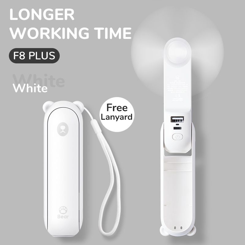 Portable Fan Mini Handheld Fan USB 4800mAh Recharge Hand Held Small Pocket Fan With Power Bank Flashlight Feature_voghion.com