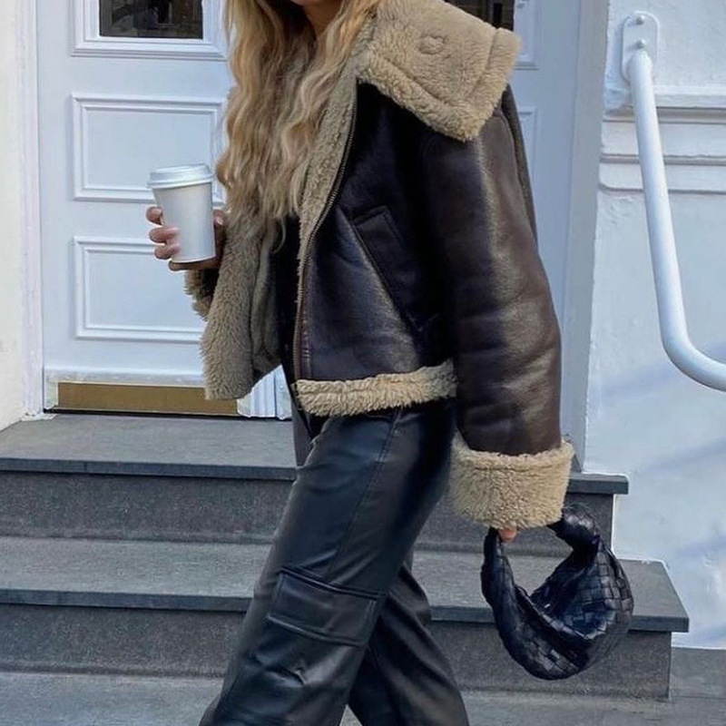 Veste de moto en fourrure de style Maillard, nouvelle mode d'hiver_voghion.com