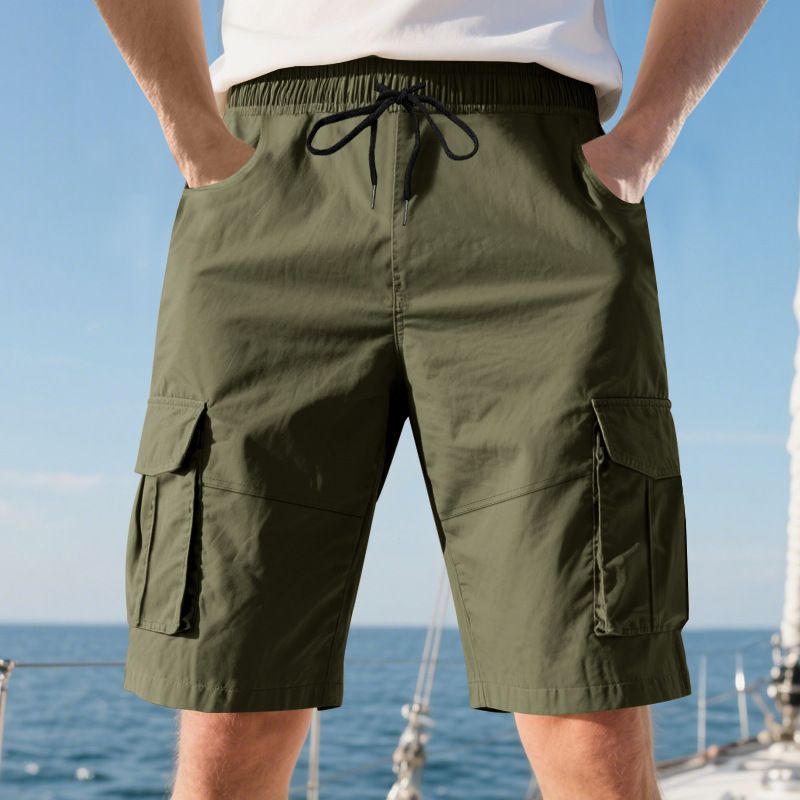 Herrenbekleidung Sommer Lose Lässige Multi Pocket Arbeitskleidung Squat Sport Casual 5 Punkt Shorts_voghion.com