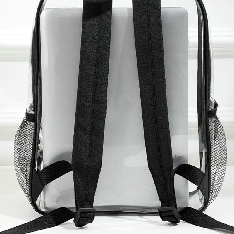 Lihao Donna Doppi spallacci Grande capacità Vedere attraverso Zaino da viaggio trasparente in PVC resistente all'usura_voghion.com