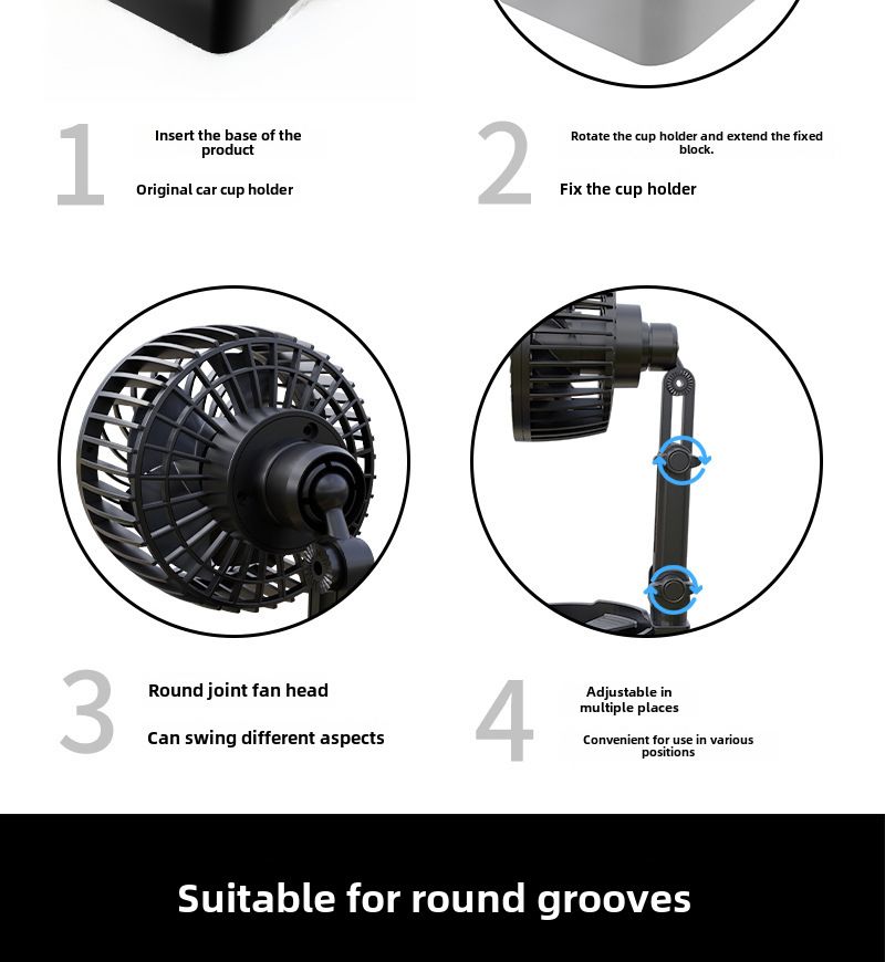 Autozubehör, neuer Auto-Wasserbecherhalter, Ventilator, großer Vakuumbecherhalter, großer LKW-Van-Autoventilator_voghion.com