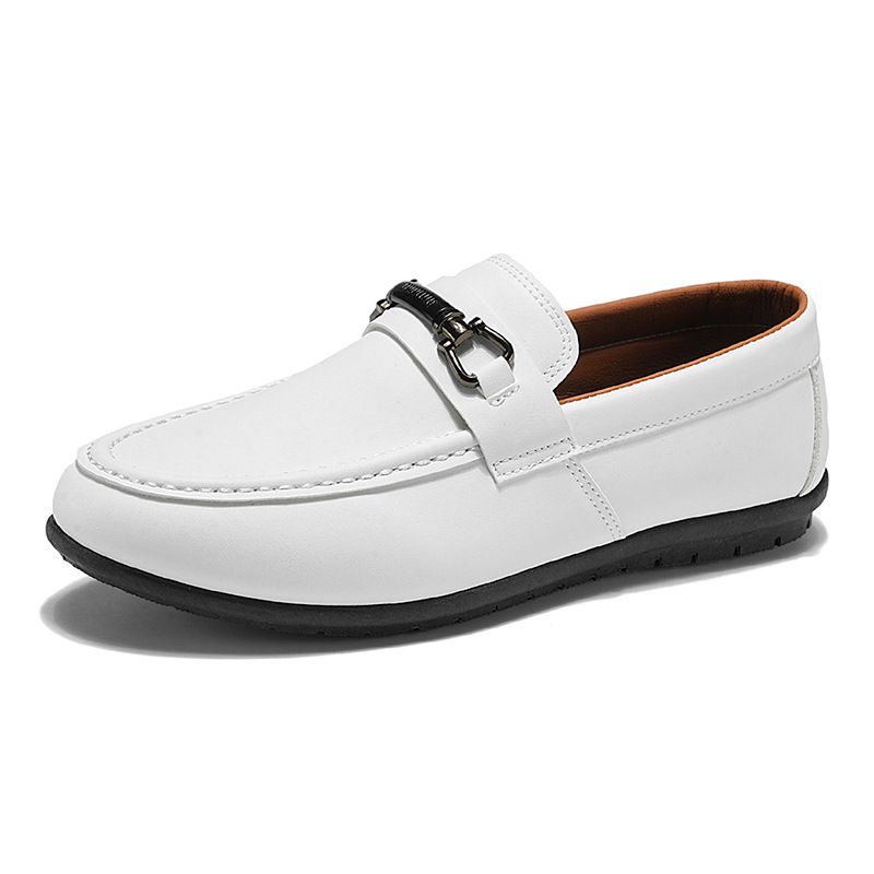 Mocassini bassi in pelle casual con punta rotonda, stile britannico alla moda, taglie forti, 2025, per uomo_voghion.com
