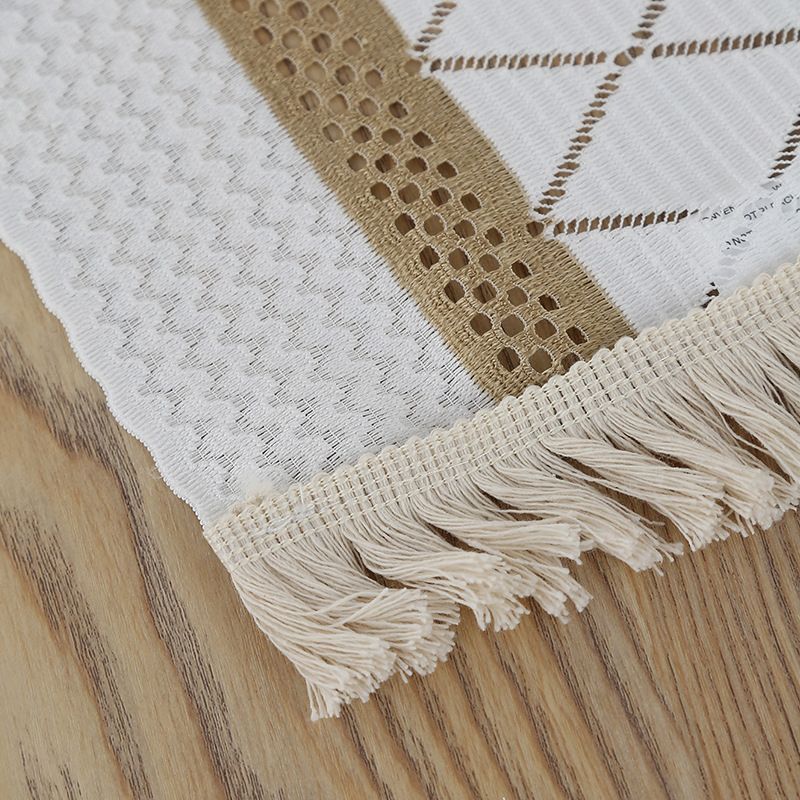 Long Tablecloth - Rustic Farmhouse Polyester Table Runner For Dining & Sideboard (Set Of 2)_voghion.com