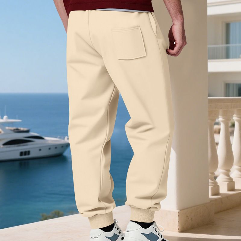 „Męskie spodnie dresowe z aksamitnymi mankietami – luźne, codzienne spodnie na zimę (czarne/szare/morelowe, S-XXXL)”_voghion.com