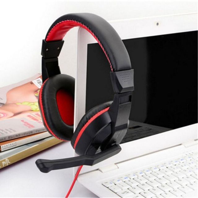 Mesade Internet Cafe con micrófono, altavoz y auriculares para computadora_voghion.com