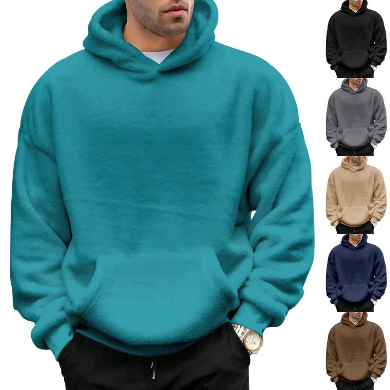 Herren-Kapuzenpullover mit Fleecefutter | Winterpullover mit Sherpa-Innenseite, Oversize-Passform, warm und weich, Streetwear-Casual, Reißverschlussfreies Design_voghion.com