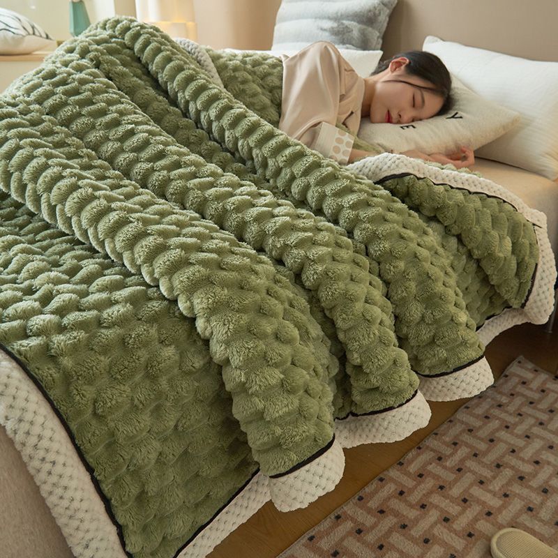 Soft Fluffy Lamb Wool Blanket Thick Anti Static Coral Blanket Household Warm Sofa ThrowTowel Milk Flannel Double-sided Bed Sheet_voghion.com