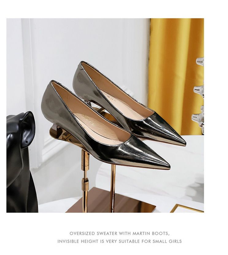 230-7 Style Fashionable, Simple Comfortable Low Cat Heel Shallow Mouth Pointed Banquet Women's Shoes, Spring And Autumn_voghion.com