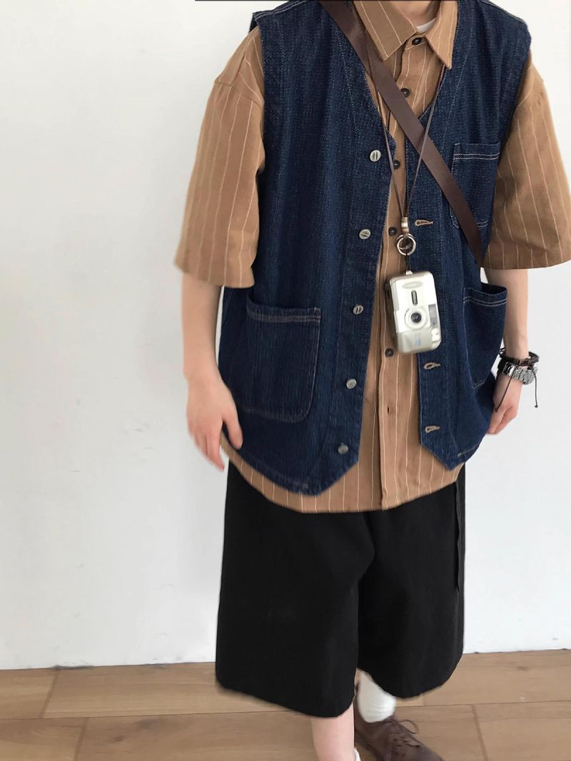 Herrenbekleidung Jeansweste Männer und Frauen Neue lässige ärmellose Lagentops Loose Coat Trend_voghion.com