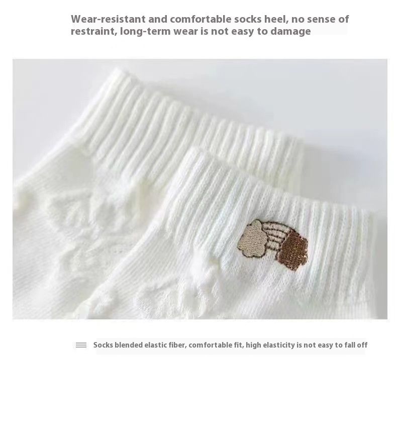 Calcetines blancos para mujer, calcetines cortos de verano de malla fina, transpirables, antiolor, de caña baja, bonitos calcetines de estudiante japoneses_voghion.com