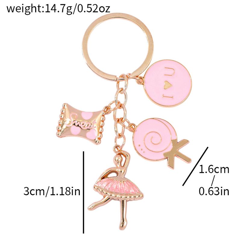 Heißer Verkauf Charming Rosa Ballerina Keychain Nette Metall Auto & Tasche Anhänger Geschenk_voghion.com