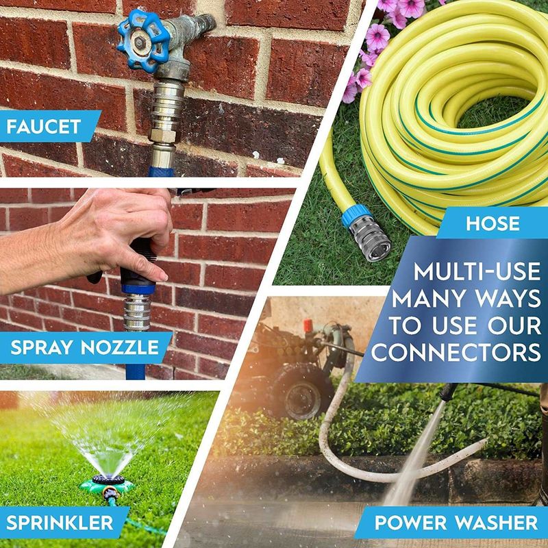 Stainless Steel 3/4 Inch Garden Hose Quick Connect Set | 2x2 Set_voghion.com
