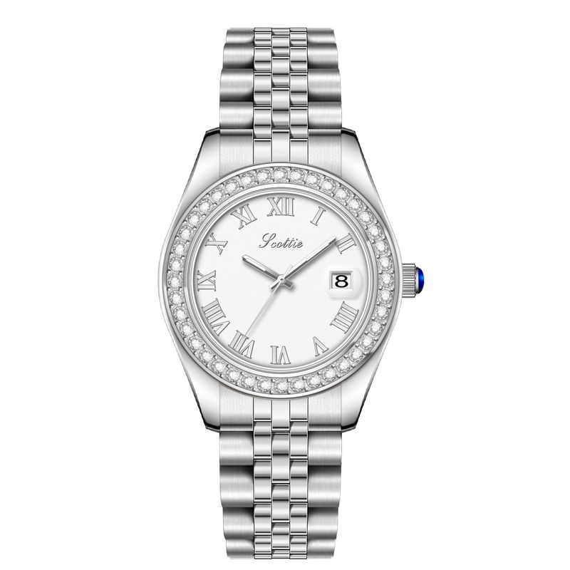 Scottie9739 Neue Kalender Roman Klassische Damen-Armbanduhr, wasserdicht_voghion.com