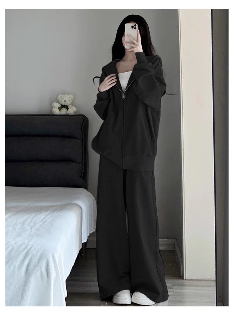 ActiveGo 2025 New Women's Pants Loose Lazy Style Jacket Early Set Casual Sports Autumn Winter Outfit_voghion.com