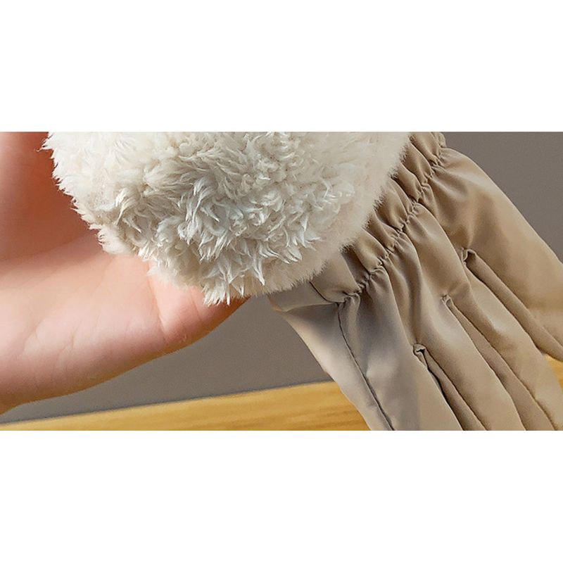 Caldo per le donne, moda autunnale e invernale, foderato in pile, spesso, carino, impermeabile, touchscreen per la guida all'aperto_voghion.com