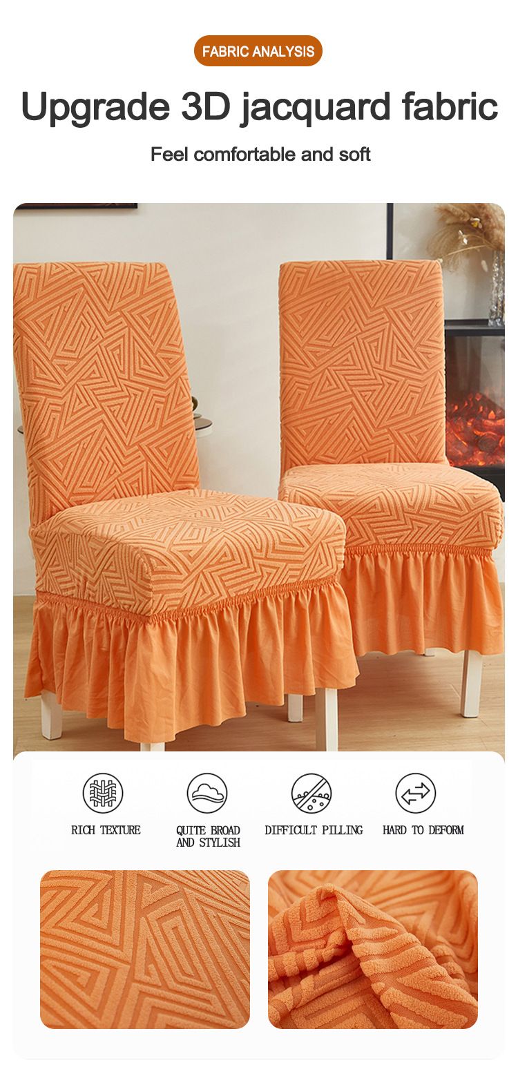 Luxury Jacquard Stretch Chair Covers, Full Coverage Slip-Resistant Seat Protectors For Dining & Office Chairs, Modern Decorative & Durable_voghion.com