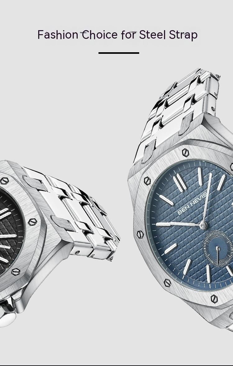 Benevi tömör acél zenekar pillangó csat férfi kvarcóra alkalmi üzleti óra férfi sokoldalú választás óra_voghion.com