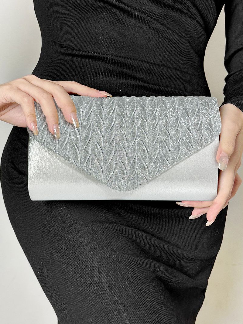 Nuova borsa da banchetto semplice e alla moda, borsa da sposa rossa plissettata_voghion.com